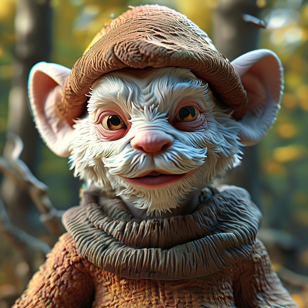 一个傻子，这张图片需要是3D童话的图片。