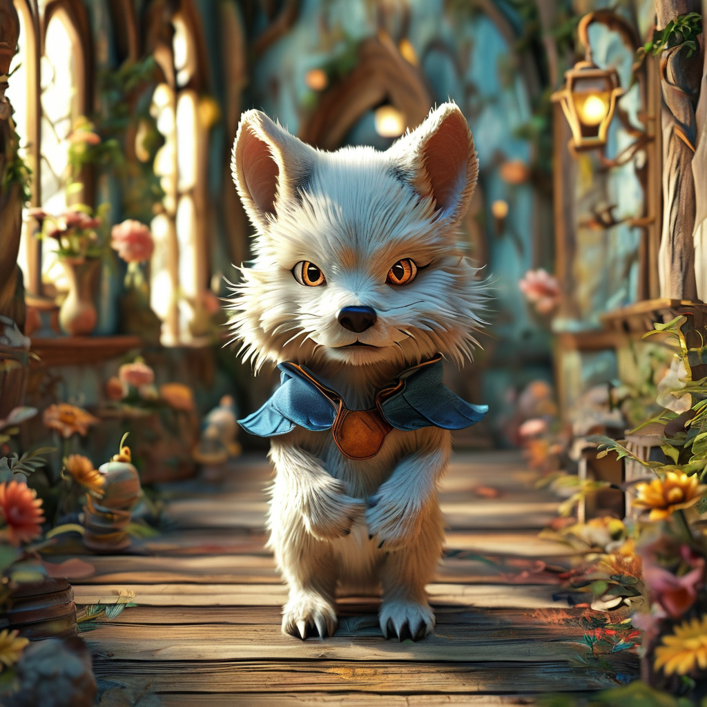 傻子，这张图片需要是3D童话的图片。